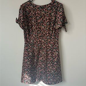 LOFT Black Floral Mini Dress